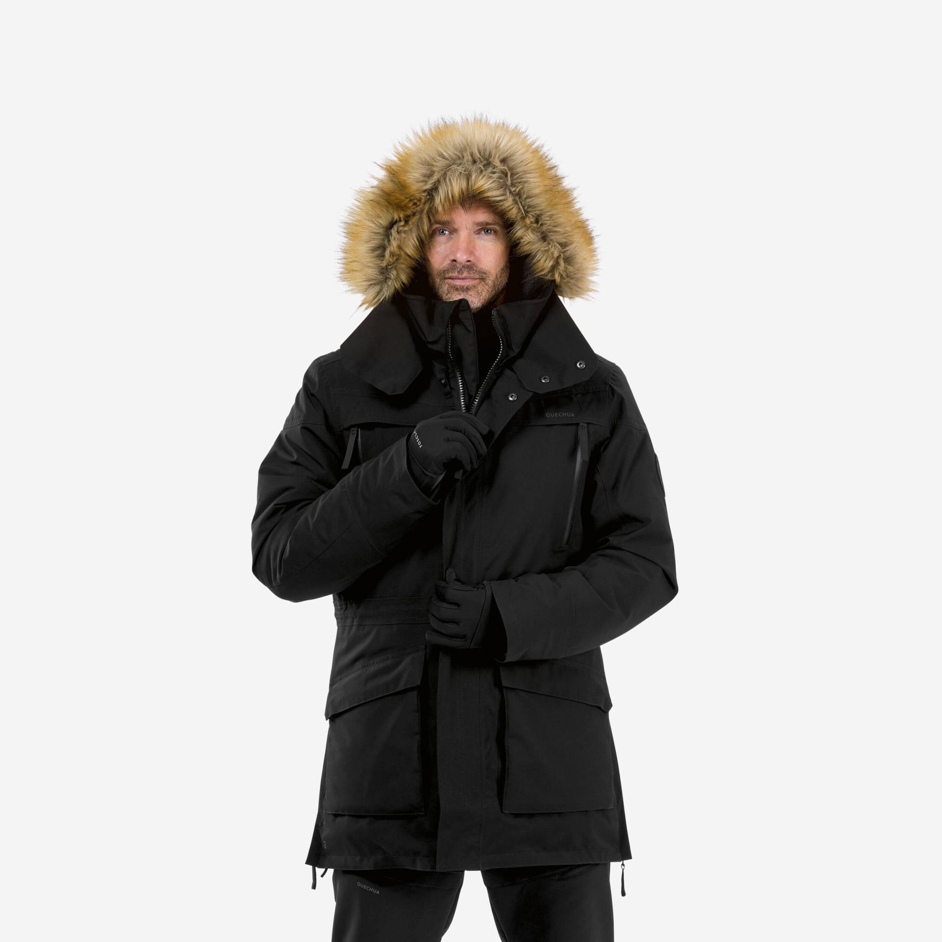 Winterjacke Parka Herren warm bis -20°C wasserdicht - SH900 schwarz von QUECHUA
