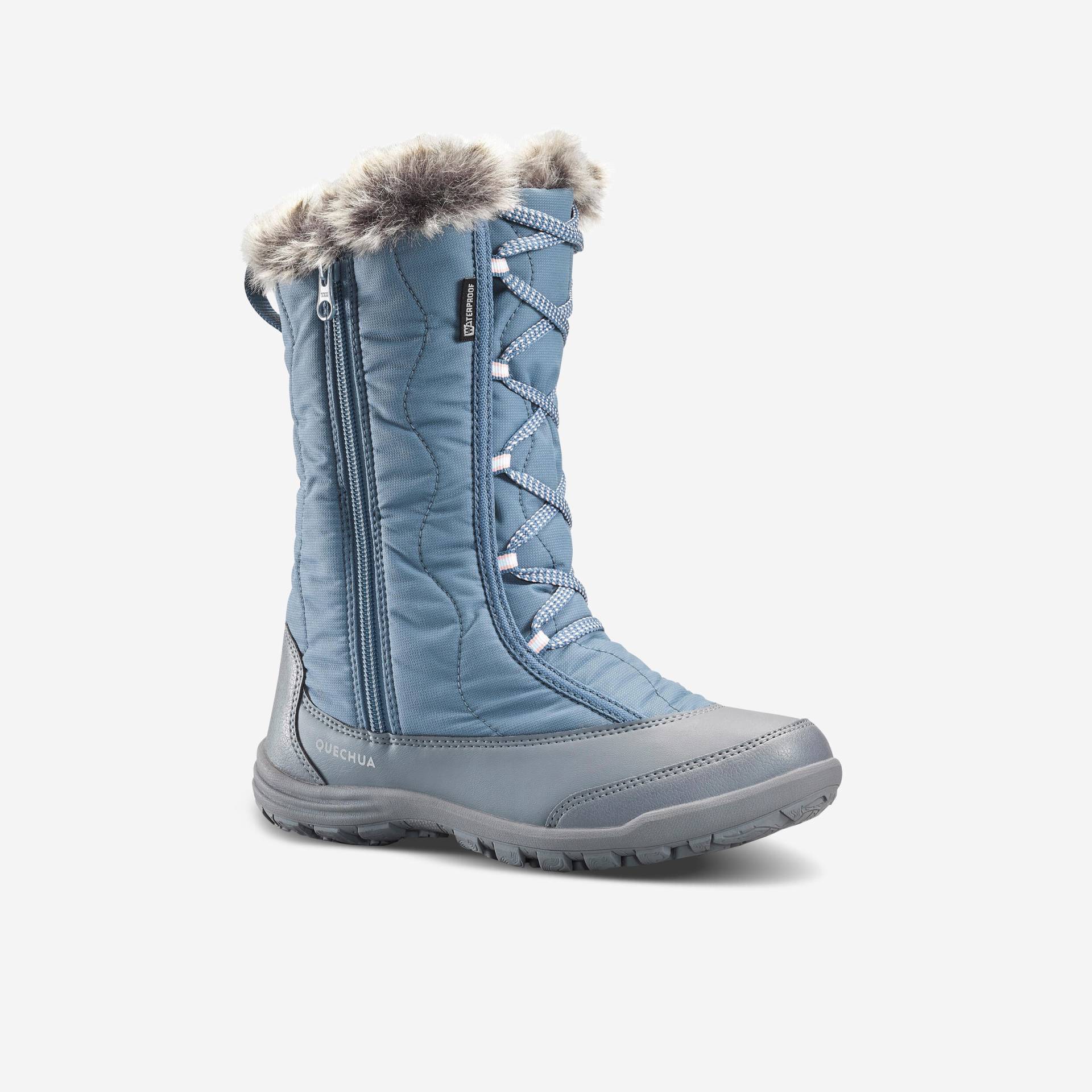 Schneestiefel Kinder Mädchen Gr. 30–38 warm wasserdicht Zip Wandern - SH500 blau von QUECHUA