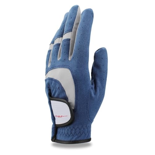 QUYNAGER Golfhandschuhe 1 stücke Golfhandschuhe Stoff Blauer Handschuh Links Rechtshand for Golfspieler Atmungsaktive Sporthandschuhhandschuhe Golfhandschuh (Color : for Left Hand, Größe : XXL 27) von QUYNAGER