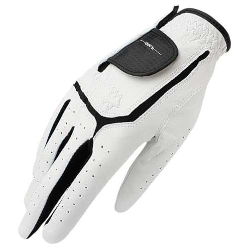 QUYNAGER Golfhandschuhe Golfhandschuhe Leder for Männer Linke Hand weiß atmungsaktive Handschuhe for Golfer 1 Stück Golfhandschuh (Color : Wear On Right Hand, Größe : XXL size27) von QUYNAGER
