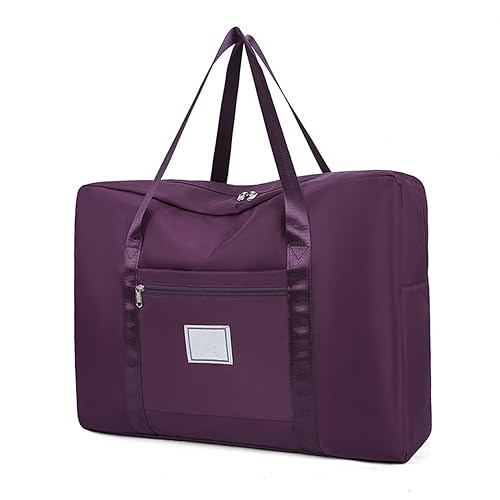 Reise-Reisetasche, Unisex, bietet Platz für Ihr gesamtes Gepäck, große Kapazität, gut für die Aufbewahrung im Fitnessstudio, beim Umzug nach Hause,Dark Purple,XL von QWERMNBVFG
