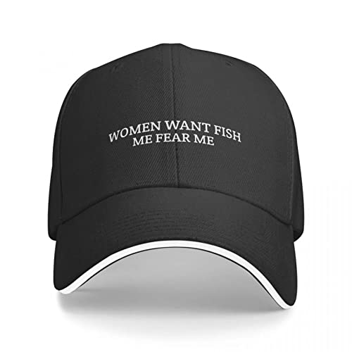 Baseballmütze Fish Want Me, Women Fear Me Cap Bucket Hat Baseball Cap Cap Winter Trucker Cap Cap für Männer Damen von QWERTY@