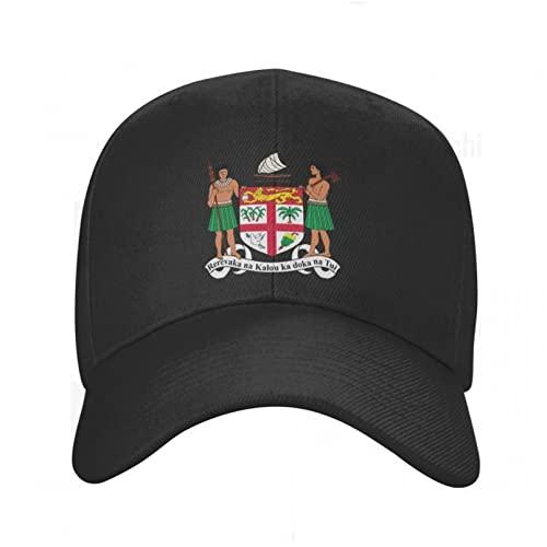 Baseballmütze Nationales Emblem von Fidschi Sonne Baseballmütze Dad Hüte Verstellbar für Männer Frauen Unisex Cool Outdoor Hut Bedruckte Mode Hüte von QWERTY@