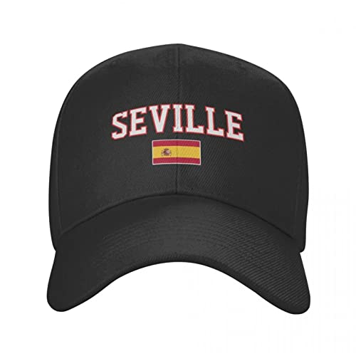 Baseballmütze Sevilla Reise Stadt mit Spanien Land Flagge Sonne Baseball Mütze Hüte verstellbar für Männer Frauen Unisex Cool Outdoor Fußball Hüte von QWERTY@