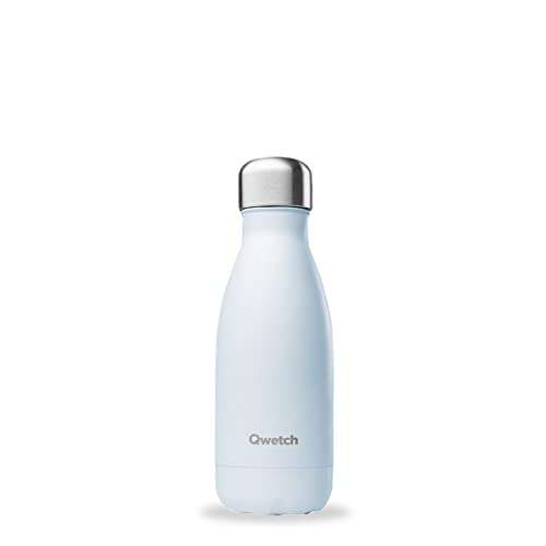 QWETCH - Isothermische Originals Flasche - Pastel Blau 260ml - Nomadische Edelstahlflasche - 24h Kalt und 12h Warm - Wasserdicht, BPA-frei & wiederverwendbar von QWETCH