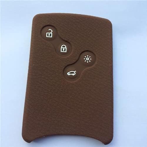 QWLEYCHN Autoschlüsselhülle aus Silikonkautschuk, für Clio Logan Megane 2 3 Koleos Scenic Card 4-Tasten-Fernschlüsselschlüsselhülle von QWLEYCHN