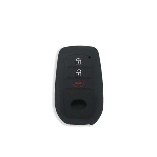 QWLEYCHN Silikon-Abdeckungshalter-Schlüsseletui, für Toyota Highlander-Schutz, intelligente Schlüsselabdeckungen mit 3 Tasten, schwarzes Auto-Styling-Zubehör von QWLEYCHN