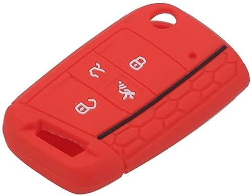 QWLEYCHN Silikon-Schlüsselanhänger-Abdeckungshülle, für Golf 2016 2017 7 ALLTRACK MK7 für Octavia A7 für SEAT Remote Keyless 4 Button von QWLEYCHN