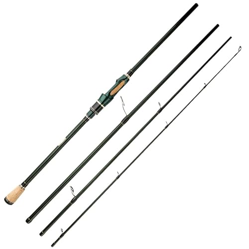 Stipprute Spinning Carbon Carbon Fishing Rod 4-5 Abschnitte 1,8 m/2,1 m/2,4 m tragbare Reise M Action Spinning Fishing Stab Tackle Tackle Angel Rute (Größe : Spinning_2.1m 7ft) von QWLEYCHN