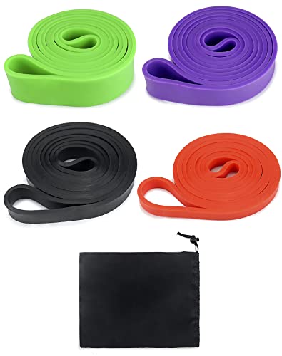 QWORK® 4er-Set Widerstandsbänder, 4 Ebenen resistenzbänder Pull Up Band für Kraftraining, Physiotherapie, Yoga von QWORK