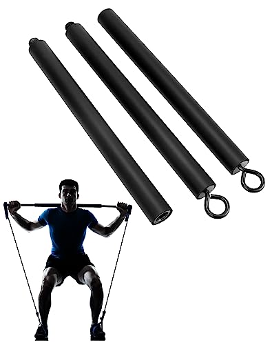 QWORK® Tragbar Widerstandsbänder Stange Pilates Bar für Zuhause und Fitnessstudio - 108 cm - Max. Belastung 360kg (Abnehmbarer Stick x3) von QWORK