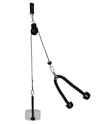 QWORK® seilzug Fitness, Fitness armtrainer kabelzug, kabelzug Pulley Fitness, krafttraining zuhause, fitnessgeräte für zuhause von QWORK