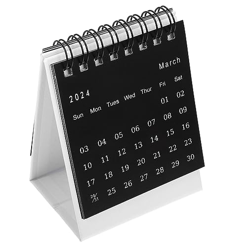 2024 dekorativer Monatskalender, Schreibtisch-Monatskalender, Klappkalender, kleiner Tischkalender, Tischkalender, Mini-Staffelei-Kalender für Tischkalender, Schreibtisch-Papier-Clamshell-Vertikal von QZDCFC