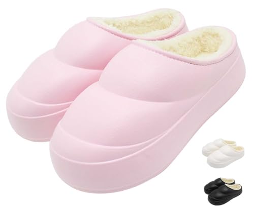 QZYGWCS Hausschuhe Plüsch Slippers Damen Herren - Superweiche Dicke Sohle Hausschuhe, Winter Warme Gefüttert Wasserdicht Hausschuhe von QZYGWCS