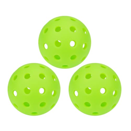 Qaonsciug Pickleball-Ball, 3er-Pack, Pickleball-Ball mit Netztasche, Outdoor-Pickle-Ball-Sets mit gleichmäßiger Sprungkraft und Haltbarkeit, 40-Loch-Pickleballs von Qaonsciug