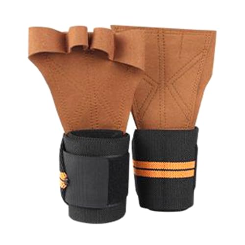 Qaonsciug Rutschfeste Handschuhe für Damen und Herren, zum Gewichtheben, fingerlos, mit Handgelenkstütze, Fitness-Handschuhe von Qaonsciug