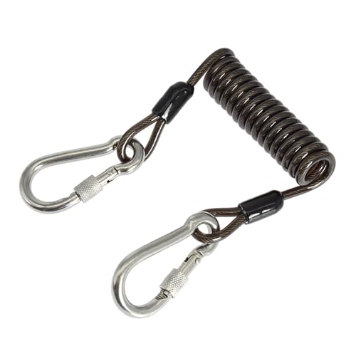 Qaonsciug Scubas Divings Schlüsselband aus schwerem Edelstahl, Spiralband mit Schnellverschluss für Kameras, Tauchlicht, Tauchen, Sicherheitsseil von Qaonsciug