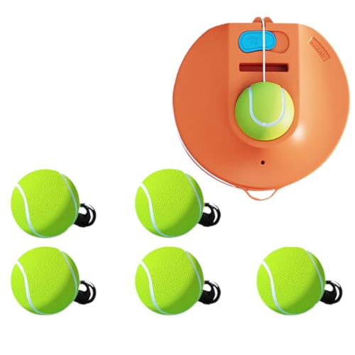 Qaonsciug Tennistrainer mit Saitenball, tragbares Trainingswerkzeug, Einzel-Tennis-Trainingsgerät für Anfänger, Sport, Einzel-Tennis-Trainingsgerät für Selbstübung von Qaonsciug