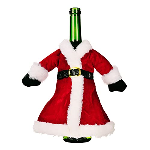 Qaonsciug Weinflaschenhülle für Weihnachten, Pullover, Kleid, Weinflasche, Tasche, Ärmel für Weihnachtsdekoration, Neujahr, Esstisch, Dekoration, Weinflaschenhülle, a von Qaonsciug