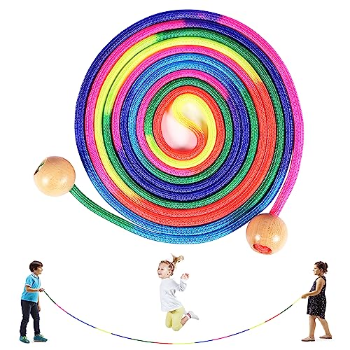 Qetlavee Springseil Kinder, 5 M Langes Springseil, Seilspringen für Mehrspieler, Kinderspiele für Einschulung in Schultüte I Geschenke für Mädchen & Junge, Springseil für Kinder ab 6,7,8,9,10 Jahre von Qetlavee