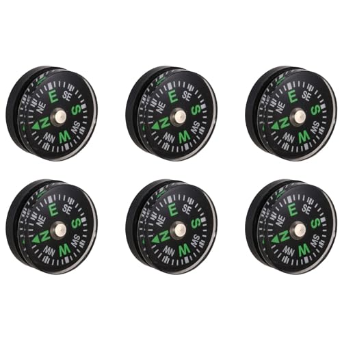Qhpnunhq 6 x Kompass mit Knopf, gefüllt mit – Ultra kompakt 20 mm – Mini SAS Survival von Qhpnunhq