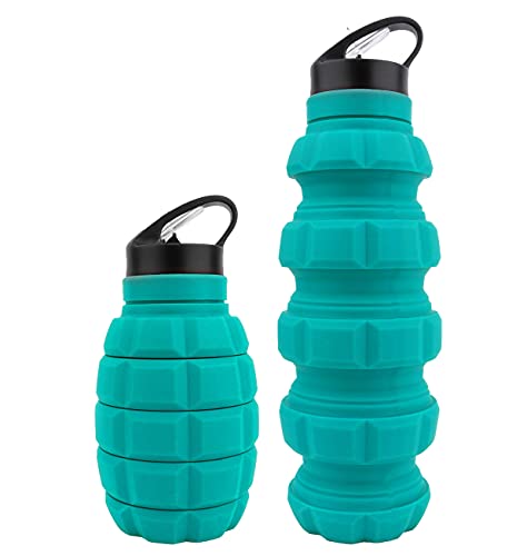 QiCheng&LYS Sportflasche 580 ml auslaufsicher und BPA-frei, Umweltfreundliche tragbare Sportflasche, Klappdeckel mit Saugdüse, EIN Knopf Öffnung wiederverwendbar (blau) von QiCheng&LYS