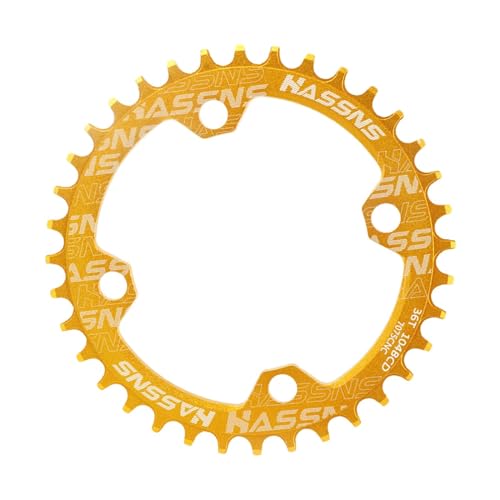 Qianly Fahrrad-Kettenblatt-Teile, 104 mm BCD, Aluminiumlegierung, Modifikations-Kettenblatt für 8, 9, 10, 11, 12 Geschwindigkeiten für Mountainbike-Zubehör, Gold von Qianly