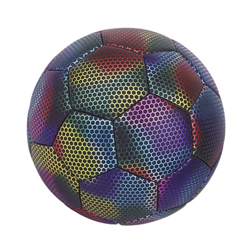 Qianly Holografisch Reflektierender Fußball Premium Leuchtender Fußball Leuchtender Ball von Qianly