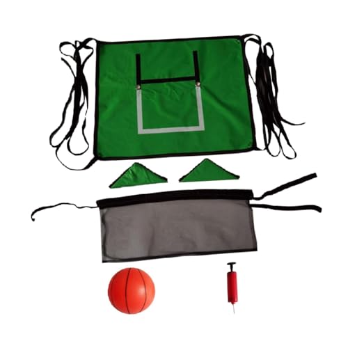 Qianly Mini-Trampolin Basketballkorb Trampolin-Zubehör Einfach zu installierender Basketballständer Kinder-Basketballkorb Grün, mit einem Ball von Qianly