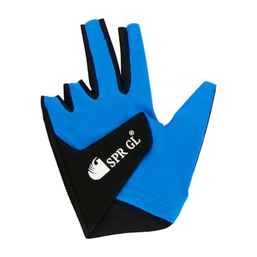 Qianly Queue Pool Handschuhe mit Separaten Fingern, für Die Linke Hand, Verschleißfest, Verstellbares Handgelenk, Atmungsaktiv, für Im Fitnessst, Blau von Qianly