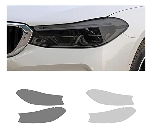 Qmzmro Auto Scheinwerfer Folie,Für BMW 6er GT 2018 2019 2020 G32 Autoscheinwerfer Schutzfolie Scheinwerfer Restaurierung Transparent Schwarz TPU Aufkleber von Qmzmro