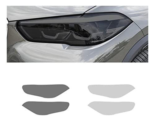 Qmzmro Auto Scheinwerfer Folie Für BMW X5 G05 2019 2020 Autoscheinwerferschutzfolie Smoked Black Tint Wrap Vinyl Transparenter TPU-Aufkleber von Qmzmro