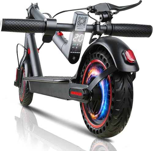 QnQ E Scooter, Elektroscooter für Erwachsene, 500W Motor, 20KM/H, 8.5 Zoll Reifen, 25-30 km Reichweite, LED& App, Duales Bremssystem, 3 Geschwindigkeitsmodi, Belastung 120 kg, Tragbarer Reise E Roller von QnQ