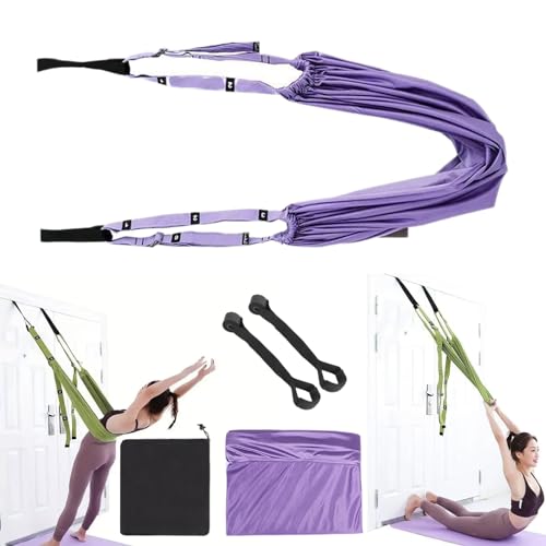 2024 New Yoga Stretching Strap Door, Aerial Yoga Rope for Back Pain, Aerial Yoga Rope, Unlock Pain-Free Living, Targeted Back Pain Relief (Purple) von Qosigote