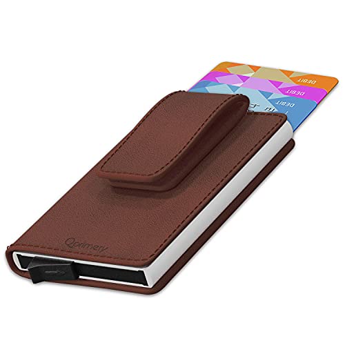 Kartenetui herren damen legitimes Naturleder rfid Große Kapazität kreditkartenetui herren damen wallet rfid geldbeutel herren damen wallets for men women braun von Qprimery