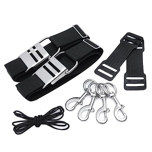Qtynudy 1Set Technisches Tauchen Sidemount Harness BCD Backplateless Tauchzubehörset Edelstahl + Nylon Schwarz & Silber von Qtynudy