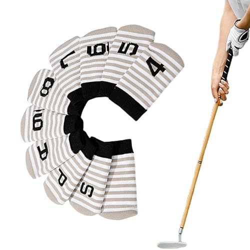 Golfschlägerhauben für Golfschläger – Golfschlägerhauben – Golfschlägerhauben für Golfeisen, Golfschläger-Kopfschutz mit Nummernschild, gestrickte Socken-Form von Quaeetyu