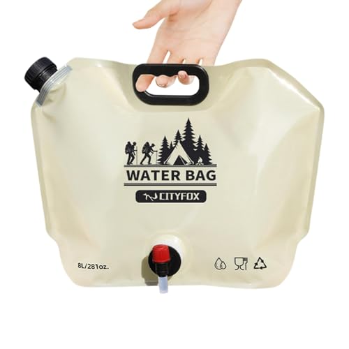 Quaeetyu Zusammenklappbarer, Camping-Wasserbehälter-Tasche | Verdickter Wasseraufbewahrungsbeutel mit drehbarem Wasserhahn,Tragbarer, verdickter 8-Liter-Wasseraufbewahrungsbeutel, Wasserflasche in von Quaeetyu