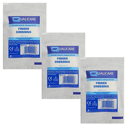 3er-Pack Qualicare Steriles Erste-Hilfe-Set für Schnittwunden, selbstklebende Bandagen und Kompressen von Qualicare