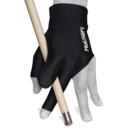 Molinari Billard-Queue-Handschuh für linke Hand (Rechtshänder), Größe XL, Schwarz von Quality gloves