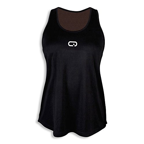 Qube Damen Gym Training Unterhemd, Schwarz, XL von Qube