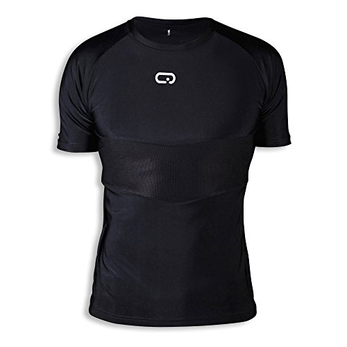 Qube Herren Compression Fitted Top T-Shirt, Schwarz, XL von Qube