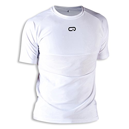 Qube Herren Compression Fitted Top T-Shirt, weiß, L von Qube