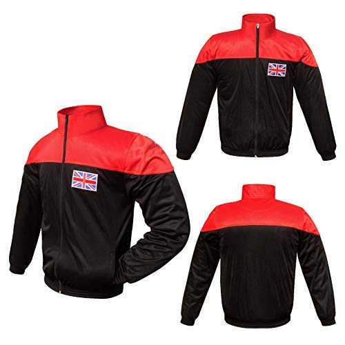 Qube Herren Teamwear Trainingsanzug, Schwarz/Rot, Größe M von Qube