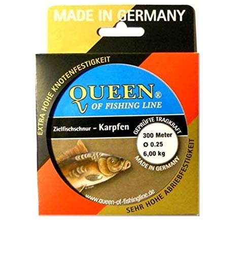 Queen of Fishing Line Zielfisch-Schnur Karpfen 0,25mm 6,0kg 300m von Queen of Fishing Line