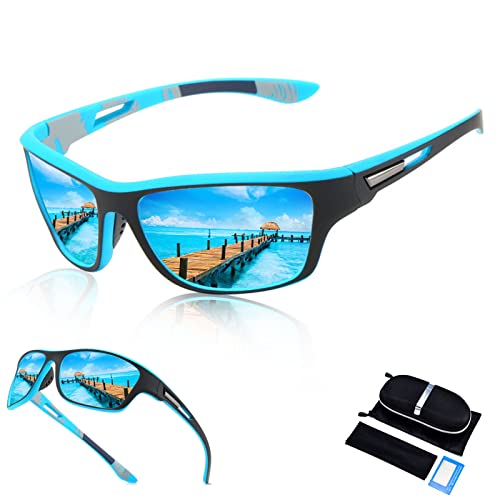 Sport Sonnenbrille Herren Polarisierte Sportbrille Outdoor Sportbrille Fahrradbrille Winddicht Selbsttönend Polarisierte Fahrradbrille für Herren Damen zum Angeln Fahrrad Golfen Laufen UV400 Schutz von Queerelele