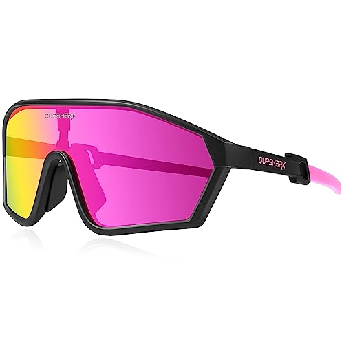Queshark Polarisierte Fahrradbrille - Radsport Brillen für Männer & Frauen - UV400 Schutz,Sportbrille MTB & Snowboard Zubehör von Queshark