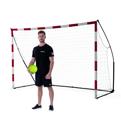QUICKPLAY Tragbares Handballtor 3x2m - Handballtor in offizieller Größe mit beschwerter Basis und Gummifüßen basierend auf der KICKSTER Technologie - Schnelles Aufstellen für das Handballtraining von Quick Play