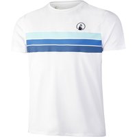 Quiet Please Ocean Block Stripe Receiver T-shirt Herren Weiß - S von Quiet Please