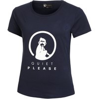 Quiet Please Baseline Logo T-shirt Damen Dunkelblau von Quiet Please